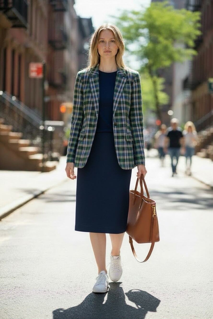 J Crew Blazer Women's 12 Vintage Plaid Rhodes Linen Blend Career Preppy Academia